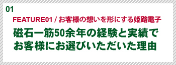 「FEATURE01 / お客様の想いを形にする姫路電子」磁石一筋50余年の経験と実績でお客様にお選びいただいた理由